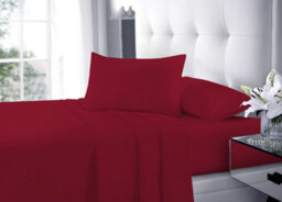 Homes & Linen Microfibre Red Flat Sheet Super Soft Wrinkle Free & Breathable Lightweight Hotel Quality Bed Sheet