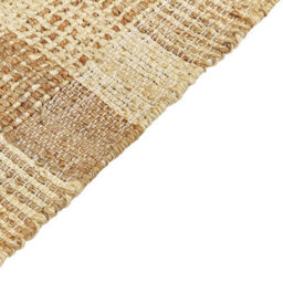 Wyld And Coco Bohonest Handwoven Jute Area Rug 140 X 200 Cm Beige With Cotton Tassels - thumbnail 3