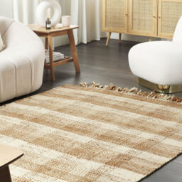 Wyld And Coco Bohonest Handwoven Jute Area Rug 140 X 200 Cm Beige With Cotton Tassels - thumbnail 2