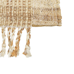 Wyld And Coco Bohonest Handwoven Jute Area Rug 140 X 200 Cm Beige With Cotton Tassels - thumbnail 6