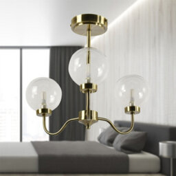First Choice Lighting Set Of 2 Totley - Antique Brass Ceiling Lights With Clear Glass Shades - thumbnail 7