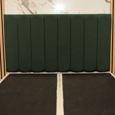 "Urban Textures - Apollo Luxury 26"" High Boucle Fabric Upholstered Line Headboard - Green" - image 1