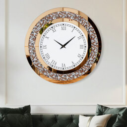 Artloge Xl Large Crushed Mirrored Clock Crystals Inlay Wall Clock Battery Operate Quartz,80Cm - thumbnail 7