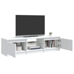 Berkfield Modern Tv Cabinet With Led Lights White 140X40X35.5 Cm - thumbnail 6