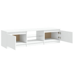 Berkfield Modern Tv Cabinet With Led Lights White 140X40X35.5 Cm - thumbnail 8