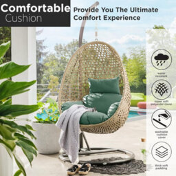 istyle mode Bottle Green Replacement Cushion For Swing Egg Chair, 5 Pieces Water-Resistant Hanging Basket Swing Chair Cushion - thumbnail 6