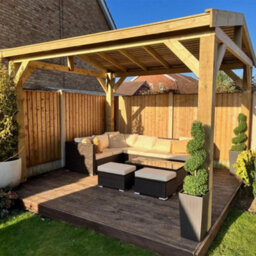 "NLC(DRIFFIELD)LIMITED Nlc Wooden Gazebo 3M X 2.4M (9'10"" X 7'10"") With Featheredge Roof And Tanalised Timber" - thumbnail 6