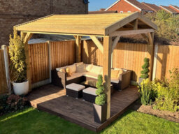 "NLC(DRIFFIELD)LIMITED Nlc Wooden Gazebo 3M X 2.4M (9'10"" X 7'10"") With Featheredge Roof And Tanalised Timber" - thumbnail 5