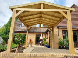 "NLC(DRIFFIELD)LIMITED Nlc Wooden Gazebo 3M X 2.4M (9'10"" X 7'10"") With Featheredge Roof And Tanalised Timber" - thumbnail 4