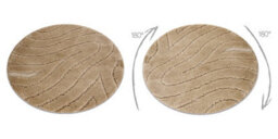 RugsX Bathroom Rug Supreme Circle Waves, Non-Slip, Soft - Beige Circle 100 Cm - thumbnail 3