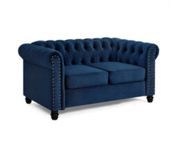 Home Detail Chester 2 Seater Sofa, Blue Velvet - thumbnail 2