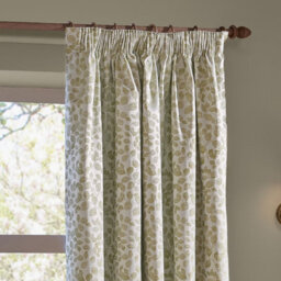Wylder Grace Leaf Floral Jacquard Room Darkening Pencil Pleat Curtain Pair, Sage, (W) 229Cm X (D) 137Cm - thumbnail 4