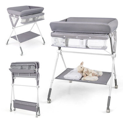 Gainoom Portable Baby Changing Table Foldable Diaper Changing Station W/ 3-Level Adjustable Height - image 1