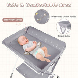 Gainoom Portable Baby Changing Table Foldable Diaper Changing Station W/ 3-Level Adjustable Height - thumbnail 8