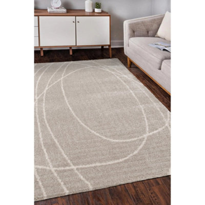Melrose Squiggle Natural Coloured Large Area Indoor Rug 160/230Cm - image 1