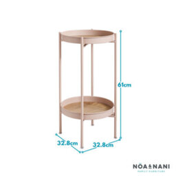 Nöa & Nani Noa & Nani Flora Round Small Metal Outdoor Side Table Garden End Patio Table For Balcony & Deck In Pink - thumbnail 4
