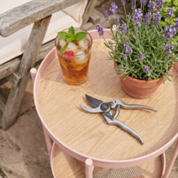 Nöa & Nani Noa & Nani Flora Round Small Metal Outdoor Side Table Garden End Patio Table For Balcony & Deck In Pink - thumbnail 2