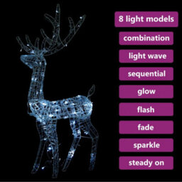 Walplus Acrylic Reindeer Christmas Decoration 140 Leds 120 Cm Cold White - thumbnail 5