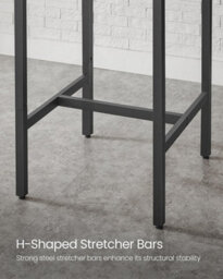 Songmics Square Tall Table, Heavy-Duty Steel Frame Kitchen Living Room, Industrial Style, Greige And Black - Stools Not Included - thumbnail 4