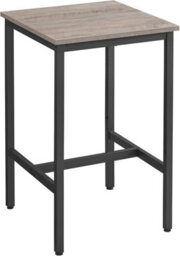 Songmics Square Tall Table, Heavy-Duty Steel Frame Kitchen Living Room, Industrial Style, Greige And Black - Stools Not Included - thumbnail 3