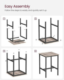 Songmics Square Tall Table, Heavy-Duty Steel Frame Kitchen Living Room, Industrial Style, Greige And Black - Stools Not Included - thumbnail 7