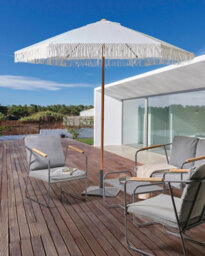 Beliani Market Parasol 258 Cm Murasa White - thumbnail 2