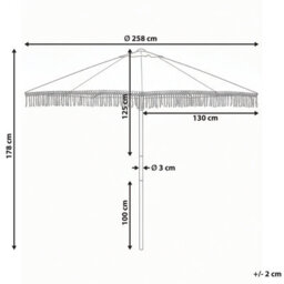 Beliani Market Parasol 258 Cm Murasa White - thumbnail 3