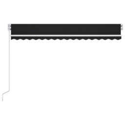 Berkfield Manual Retractable Awning With Led 400X350 Cm Anthracite - thumbnail 3