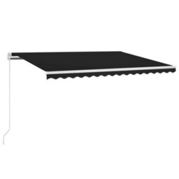Berkfield Manual Retractable Awning With Led 400X350 Cm Anthracite - thumbnail 2