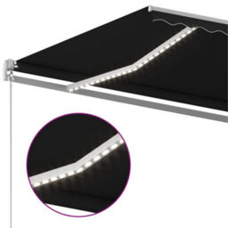 Berkfield Manual Retractable Awning With Led 400X350 Cm Anthracite - thumbnail 5