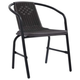 Berkfield Garden Dining Set 5 Pcs Black Poly Rattan - thumbnail 6