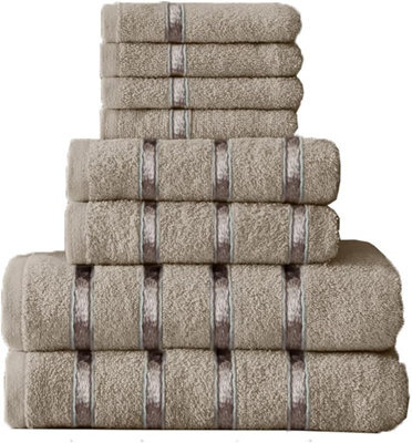 Gc Gaveno Cavailia 8 Piece Bostonian Oasis Towel Bale Set Silver Quick Dry And Super Obsorbent Towel - image 1