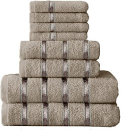 Gc Gaveno Cavailia 8 Piece Bostonian Oasis Towel Bale Set Silver Quick Dry And Super Obsorbent Towel