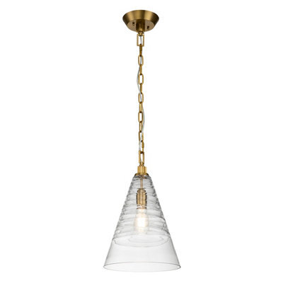 Luminosa Lighting Luminosa Feiss Elmore Dome Pendant Ceiling Light Burnished Brass - image 1