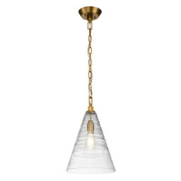 Luminosa Lighting Elstead Feiss Elmore Dome Pendant Ceiling Light Burnished Brass