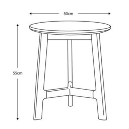 Xample Gallery Barcelona Marble Top Side Table White Marble Surface, Solid Acacia Wood Base, Mid-Century Design, H55 X W50 Cm - thumbnail 2