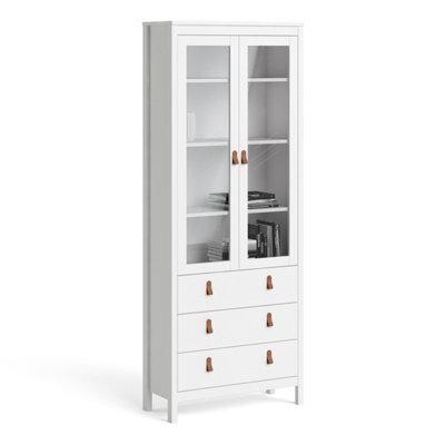 Furniture To Go Barcelona China Cabinet 2 Doors W/glass + 3 Drawers In White - image 1