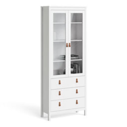 Furniture To Go Barcelona China Cabinet 2 Doors W/glass + 3 Drawers In White - thumbnail 1