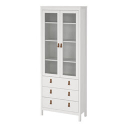 Furniture To Go Barcelona China Cabinet 2 Doors W/glass + 3 Drawers In White - thumbnail 3