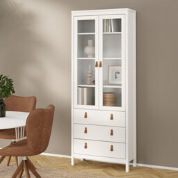 Furniture To Go Barcelona China Cabinet 2 Doors W/glass + 3 Drawers In White - thumbnail 5