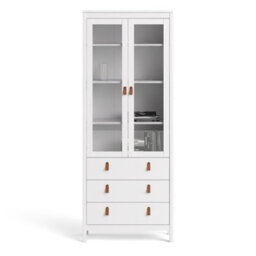 Furniture To Go Barcelona China Cabinet 2 Doors W/glass + 3 Drawers In White - thumbnail 7