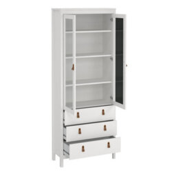 Furniture To Go Barcelona China Cabinet 2 Doors W/glass + 3 Drawers In White - thumbnail 4