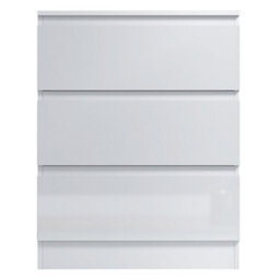 Fwstyle Stora 3 Drawer White Gloss Chest Of Drawers (H) 77 (W) 60 (D) 40Cm Extra Deep 14Cm Drawers - thumbnail 8