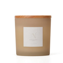 Aroma Naturals Frosted Decadence Glass Candle - Amber, Jasmine, Cedarwood Scent