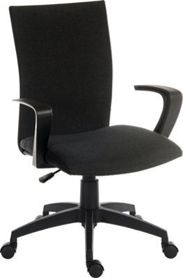 Teknik Work Office Chair Swivel Black Fabric Adjustable Seat Height And Fixed Armrests - image 1