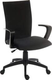 Teknik Work Office Chair Swivel Black Fabric Adjustable Seat Height And Fixed Armrests - thumbnail 1