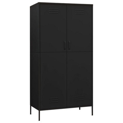 Berkfield Durable Wardrobe Black 90X50X180 Cm Steel