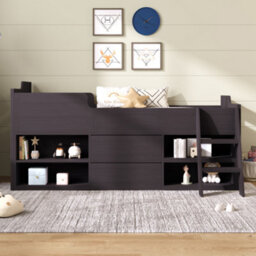 Cabin Bed Mid Sleeper Bed Frame Storage Kids Wooden Bed With Drawers Shelf Storage Low Sleeper Bed-3Ft Single(90X190 Cm)Frame Only - thumbnail 5