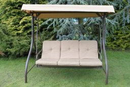 Garden Market Place Luxury Heavy Duty Garden 3 Seater Swing Seat Hammock Bed Complete With Thick Cushions.  Adjustable Canopy Angle. - thumbnail 2