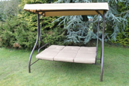 Garden Market Place Luxury Heavy Duty Garden 3 Seater Swing Seat Hammock Bed Complete With Thick Cushions.  Adjustable Canopy Angle. - thumbnail 5